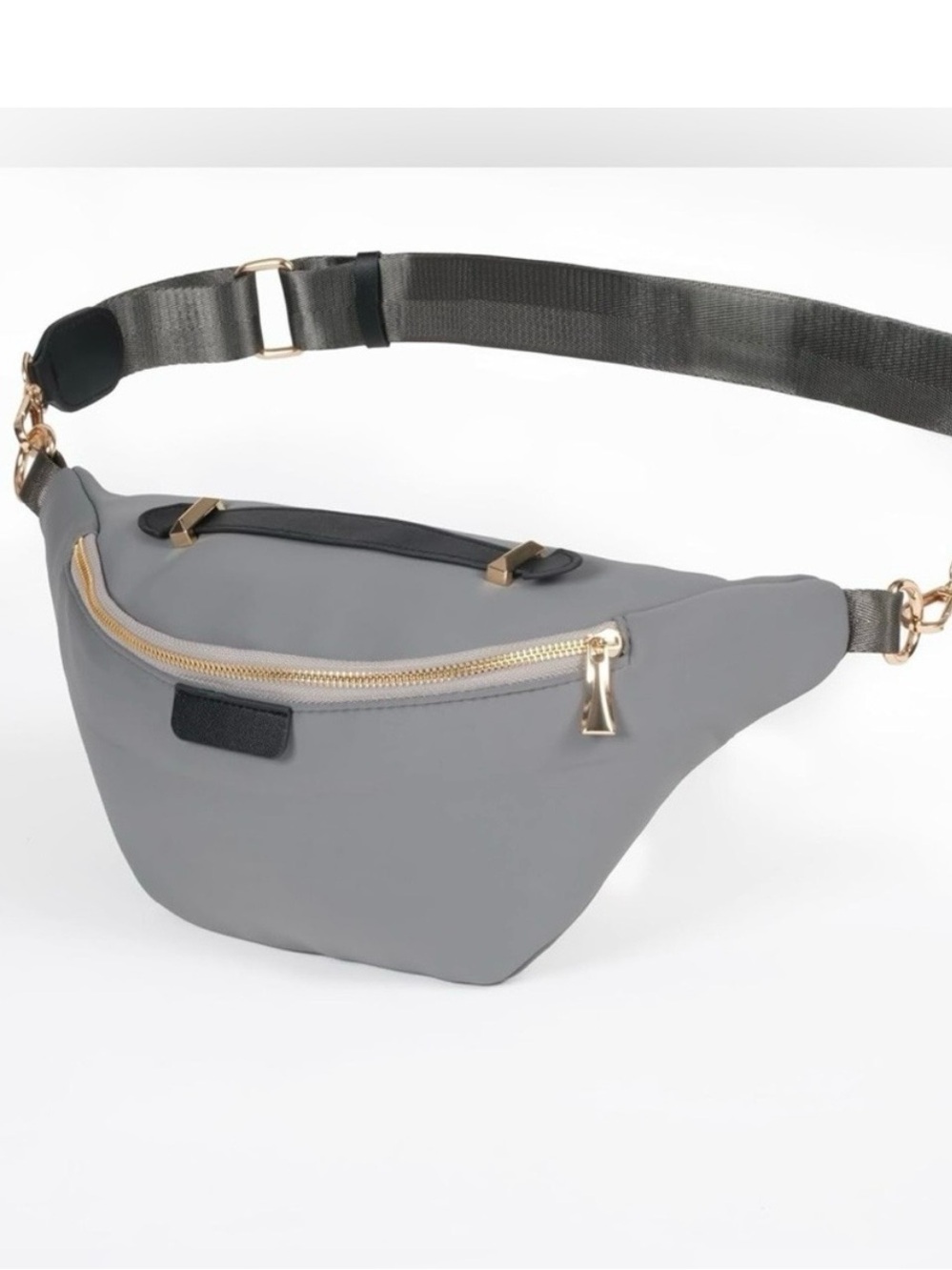Gray Nylon Belt Bag Bumbag Fanny Pack Crossbody
